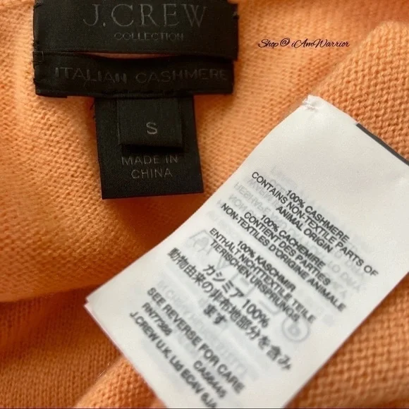 J.Crew Collection peach sorbet cashmere ruffle polo sweater *shop@iamwarrior